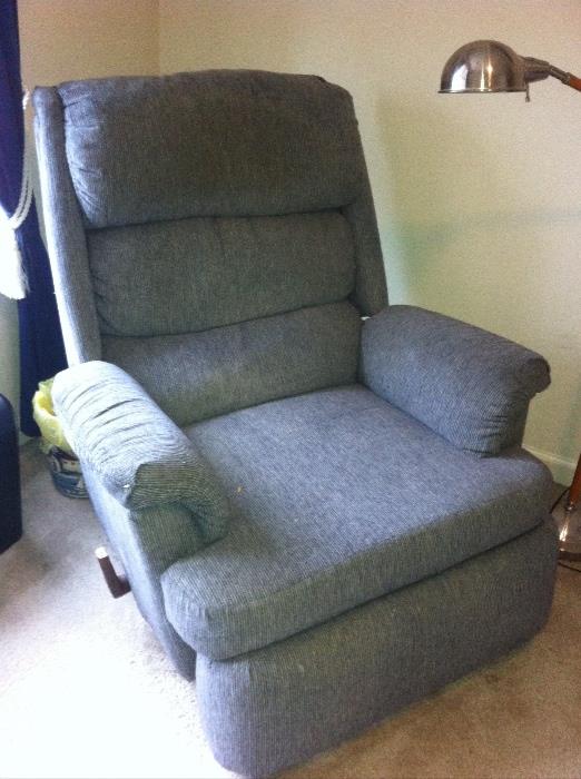 Upholstered recliner.