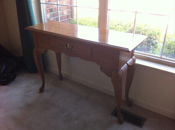Oak console table.