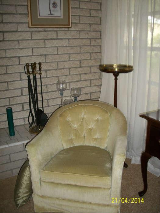 swivel chair , plant stand