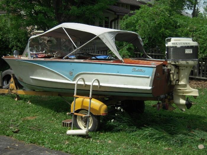 Vintage Cadillac Boat and Mercury Outboard