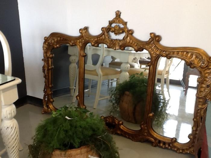Triple gold framed mirror from Hickory White furniture