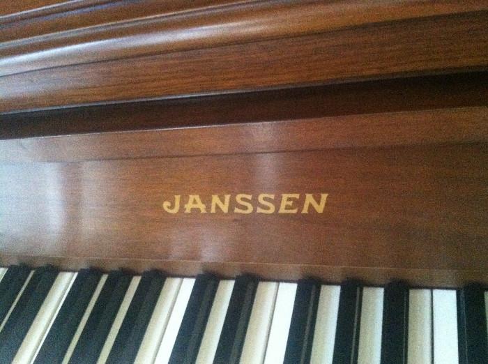 Janssen spinet piano and bench