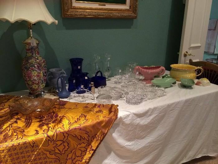 Stangl pottery, Camark potter, McCoy pottery, Imperial glass, Heisey glass, Candlewick glass