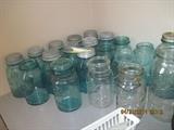 Blue Mason jars
