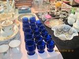 Cobalt blue tumblers and juice glasses