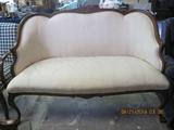 Newer Victorian white love seat