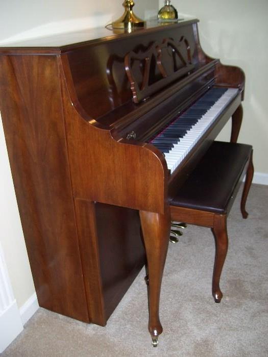Side view of piano