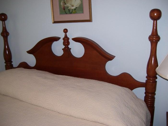 Cherry wood full size four poster bed