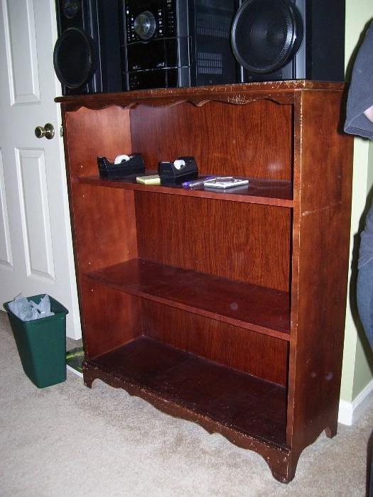 Mahogany bookcase, sorry this stereo equipment is not for sale
