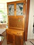 Stained glass kitchen hutch