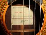 Close-up of guitar label