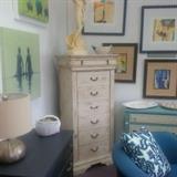 Solid Cherry Hand Painted Chest