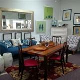 Dyrlund Tri Wood Table, with Four Rosewood Chairs