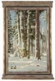 Lot# 1011 Constantin Alexandrovitch Westchiloff (1877-1945 Russian) Winter landscape, oil on panel, 30.25'' H x 19.25'' W, est: $4000/6000