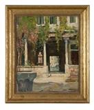 Lot# 1052 Maurice Bompard (1857-1936 French)
Courtyard scene, oil on panel, 21'' H x 17.75'' W, est: $1200/1800


