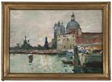 Lot# 1053 Maurice Bompard (1857-1936 French)
Venice canal scene, oil on panel, 9.25'' H x 12.75'' W, est: $600/800