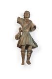 Lot# 1078 A Spanish carved & polychromed oak figure
 
18th / 19th century, depicting a standing man in costume, 50'' H x 21'' W x 13'' D, est: $2000/3000