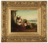 Lot# 1093 August Heinrich Riedel (1799-1883 German)
 
Seated woman with child, oil on panel, 11.75'' H x 14'' W, est: $1200/1800