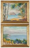Lot# 1140 Christian von Schneidau (1893-1976 Los Angeles, CA )
 
Two works: shoreline with trees and Morro Bay, each: oil on board, each: 12'' H x 16'' W, est: $2000/3000