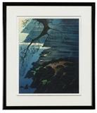 Lot# 1187 Eyvind Earle (1916-2000 Carmel, CA)
 
''Mystical Coastline'', serigraph on paper under glass, sight size: 15.75'' H x 19.75'' W, est: $400/600

