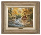 Lot# 1201 Lorna Dillon (1940-* American)
 
''Packing Out'', oil on canvas, 14'' H x 18'' W, est: $600/900