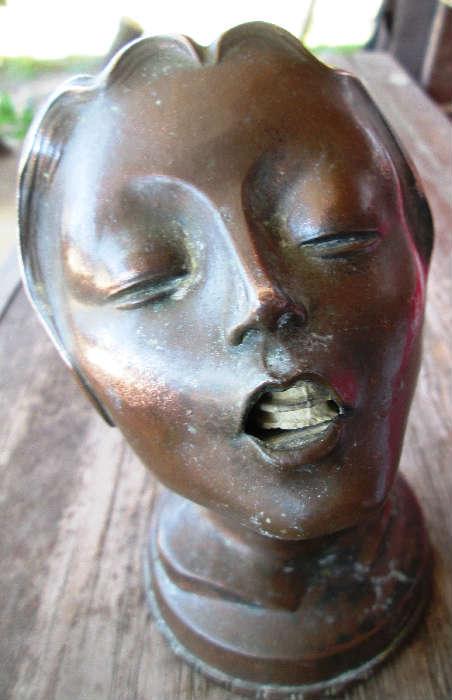 Cigarette Lighter Art Deco Figural Womans Head