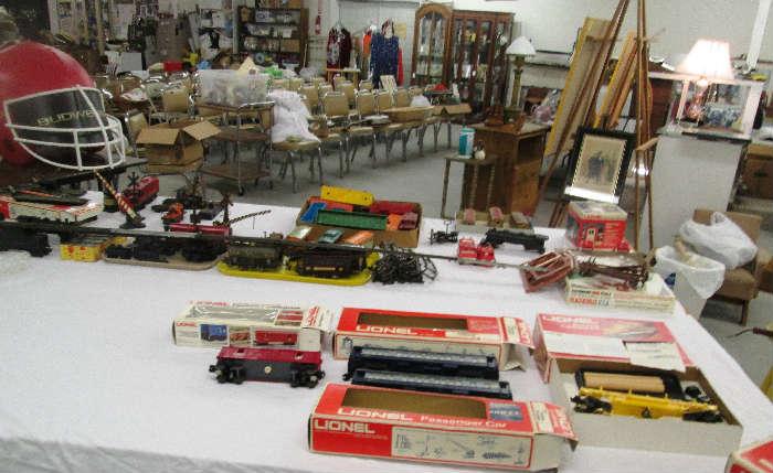 Lionel Trains collection tracks, signs , cars and accessories