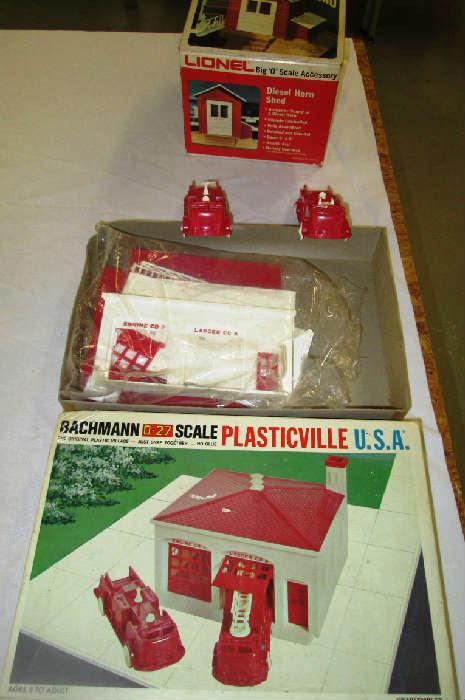 Vintage Plasticville Toy Train accessories still in the box