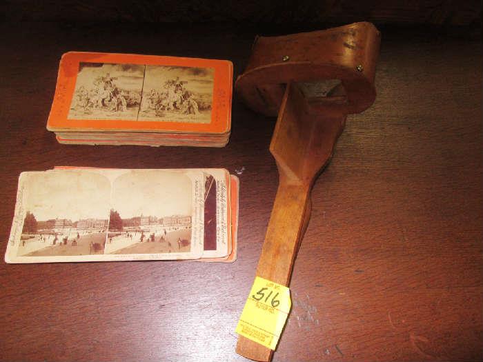 antique stereocard viewmaster with antique cards
