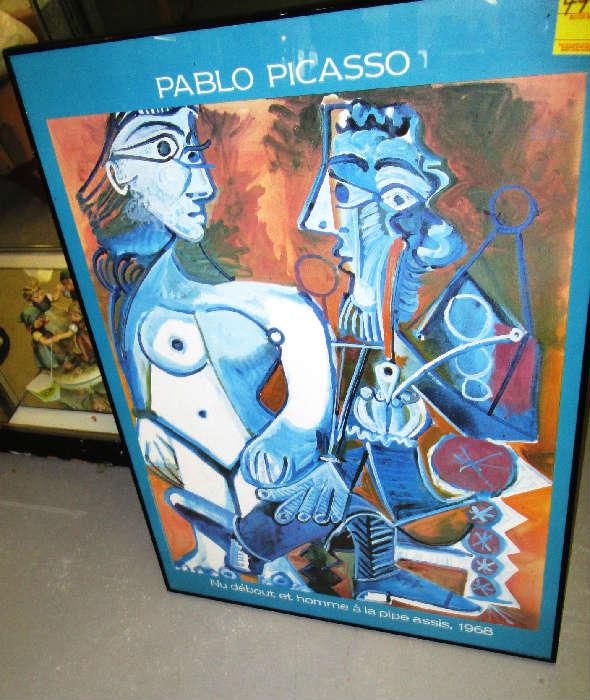 Large 1968 Framed Pablo Picasso french Poster 