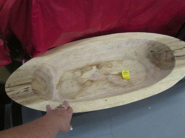 huge wooden dough bowl trough