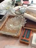 Vintage cut crystal, linens, and more