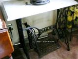MARBLE TOP SINGER TREADLE TABLE