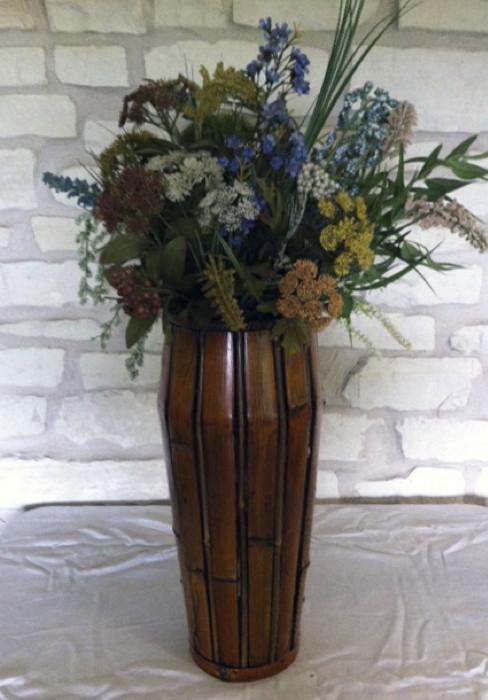 Wildflower Arrangement in Bamboo Vase
