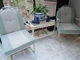 5 pc vintage patio set, has sofa to match and one other table