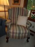 striped wing back recliner