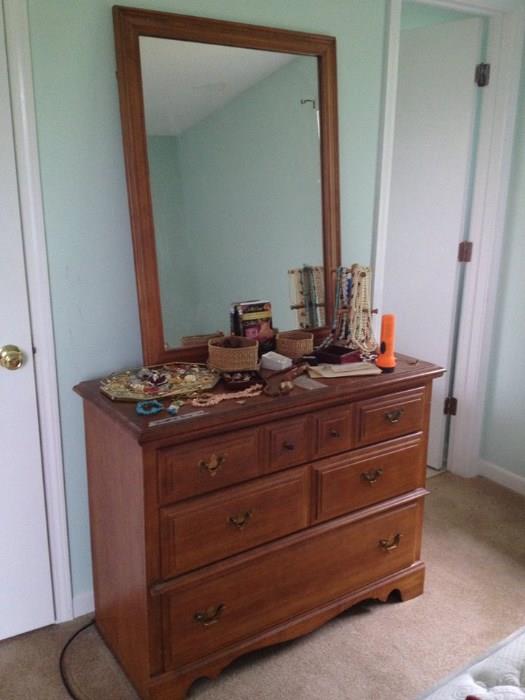 maple chest and mirror