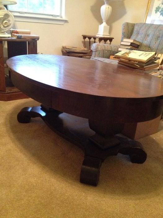 antiquecoffee table with drawer