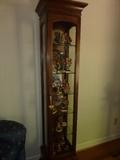 Ethan Allen Lighted curio filled with Hummels