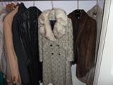 Leather coat, Coat with fox collar, mink
