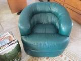 Green leather chair