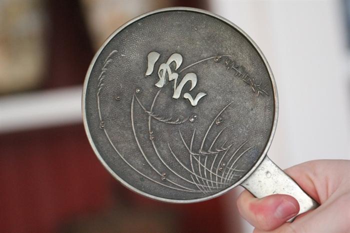 Japanese hand mirror backing (no glass)