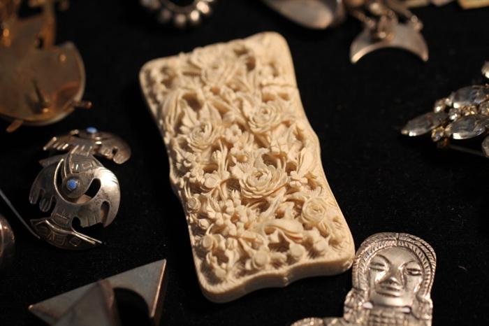 carved ivory case