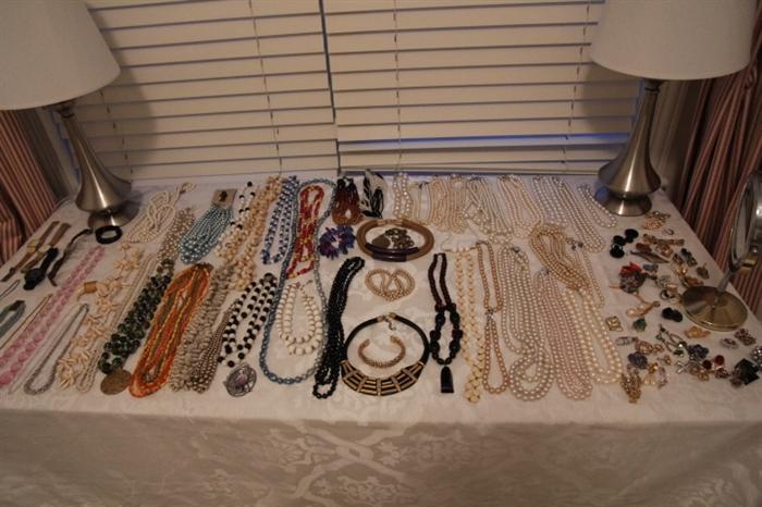 costume necklaces and earrings