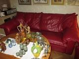 RED ITALIAN LEATHER FURNITURE COUCH