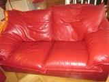 LOVE SEAT RED LEATHER