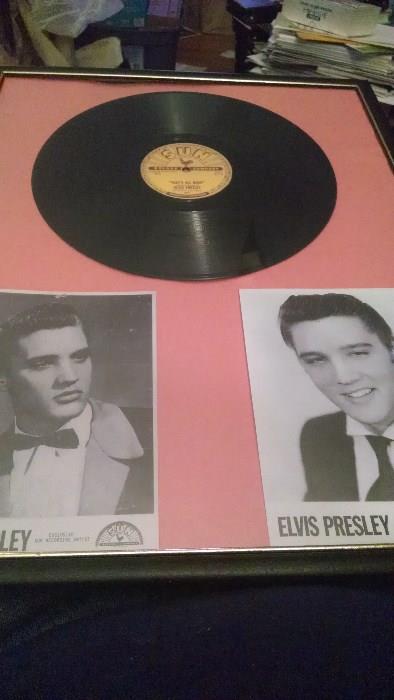 Signed Elvis Photo and Sun Record