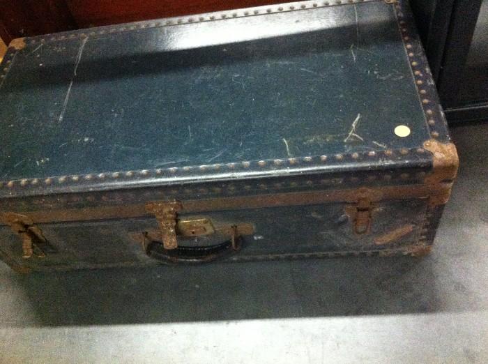 Black Chest with handle for winter clothes, memorabilia or other items to store
