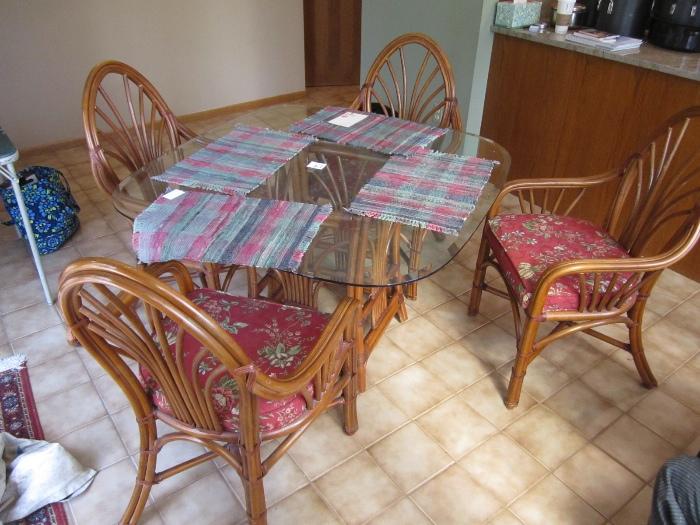 Rattan Table and 4 chairs