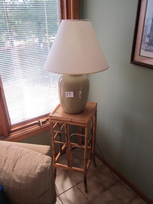 Bamboo table and lamp